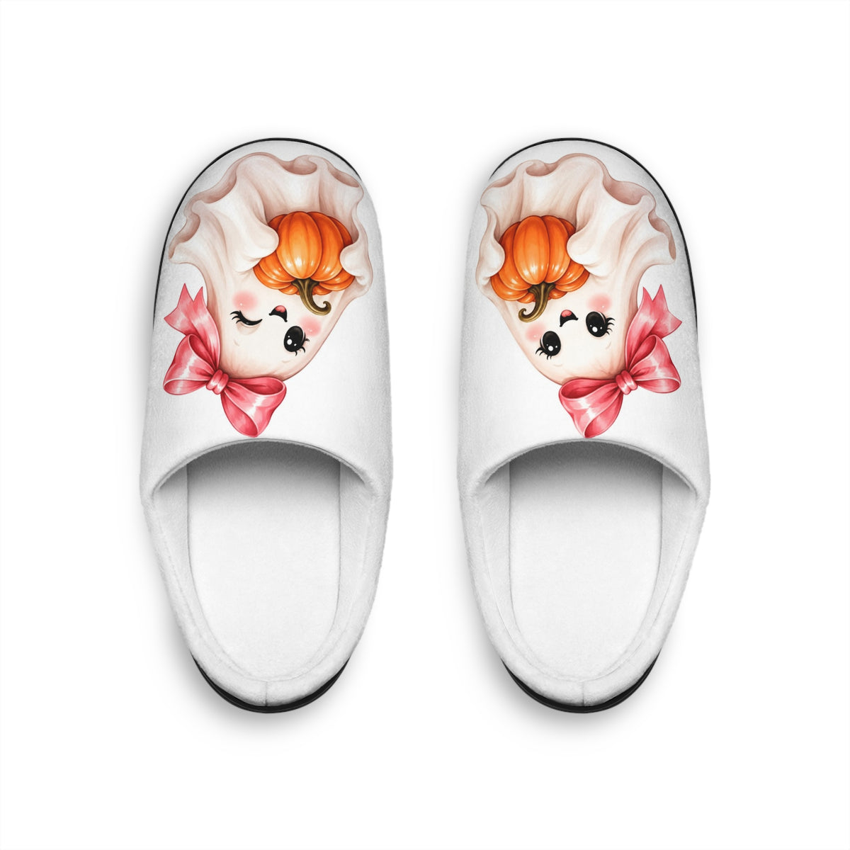 Boo & Boujee Cozy Pink Bow Slippers