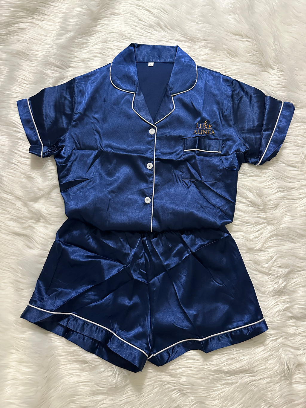 Satin Two-Piece Shorts Set Pajamas